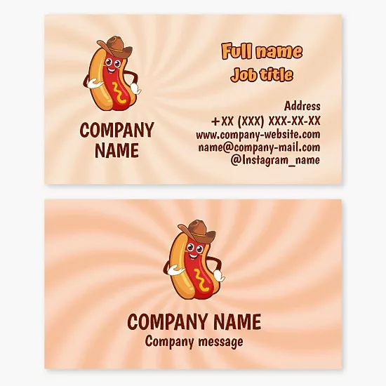 Business card template Hot dog, street food