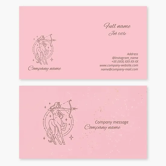 Business card template Zodiac sign - Sagittarius