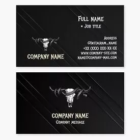 Bull Skull and Snake Logo Business Card Template