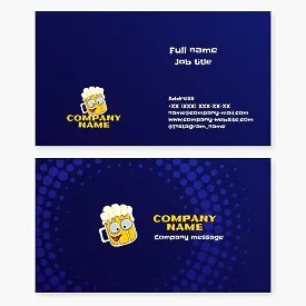 Business card template for a beer company. Beer bar.