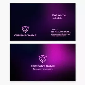 Purple Shield Business Card Template