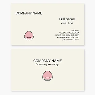 Business card template. Upholstered furniture manufacturing and repair.