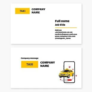 Business card template. Taxi. Taxi service. Taxi fleet. Taxi driver.