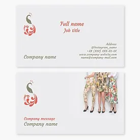 Fabric. Firebird. Fashion. Business card template.