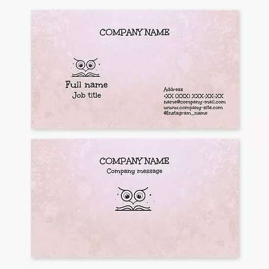 Reading Owl Book Logo | Business Card Template