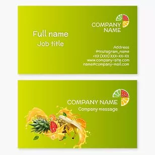 Juice Bar Business Card Template