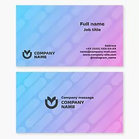 Pink & Blue Business Card Template with Background Design