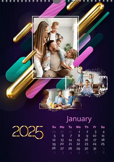 Calendar template with family photos