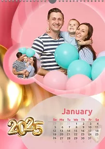 Calendar template with family photos