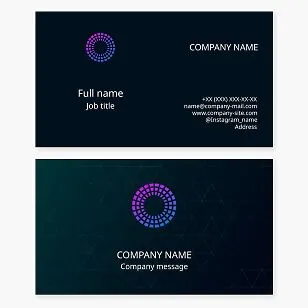 Business card template. Sun. Optical illusion. Magician. Letter O.