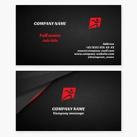Business card template. Runner, athlete.