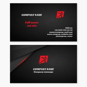 Business card template. Runner, athlete.