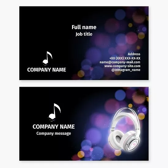 Music Headphones Business Card Template