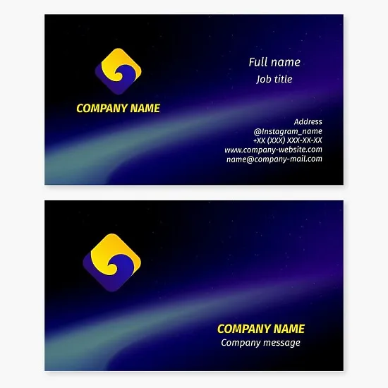 Wave, dove, eagle | Business card template | Symbol of endless movement, freedom, energy.