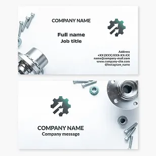 Business card template. Mechanical engineering manufacturing company.