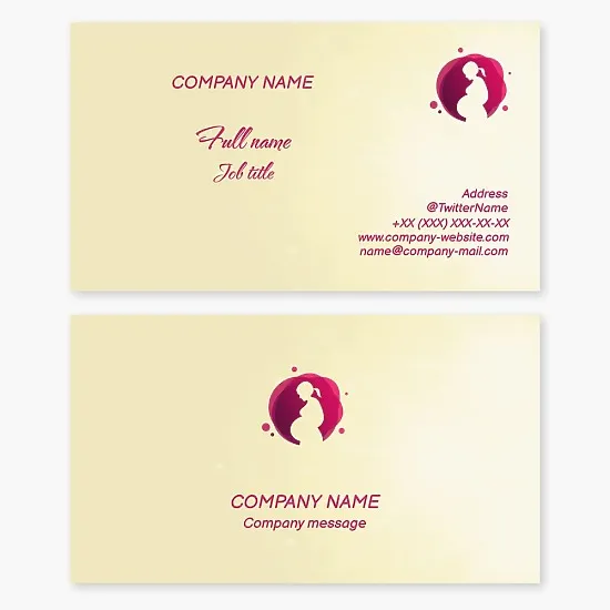 Woman Pregnancy Logo Business Card Template