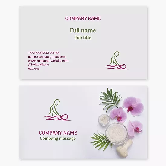 Business card template SPA, massage