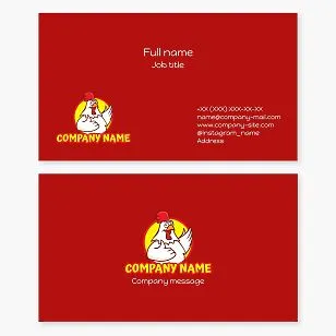 Business card template. Poultry farm. Broilers and eggs.