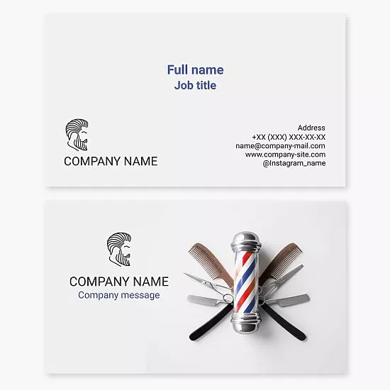 Professional Haircut Barber Shop Business Card Template