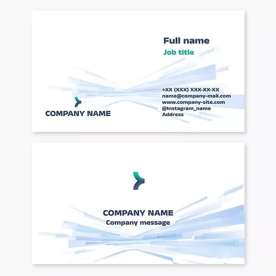 Business card template. Abstract. Arrow, vector, perspective. Goal. A goal-oriented company.