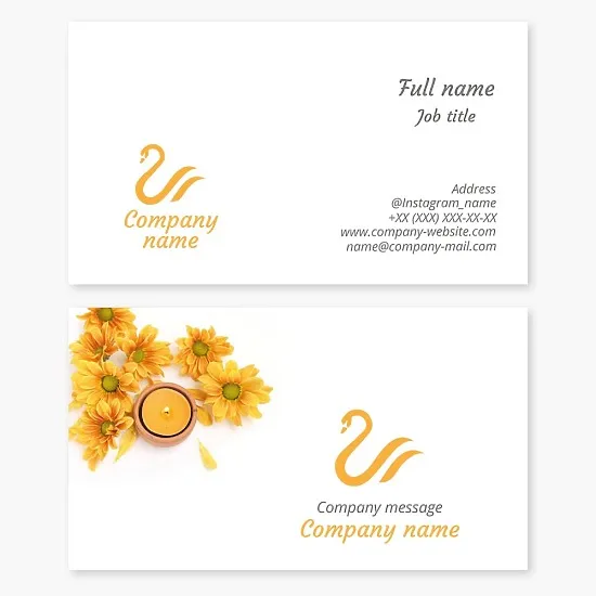 Business card template Spa, Swan
