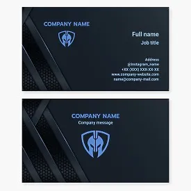 Spartan Shield Logo Business Card Template. Security, Martial Arts, Security Agency, Gym.