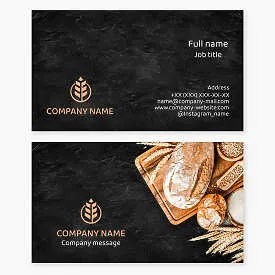Business card template. Bakery. Letter O.
