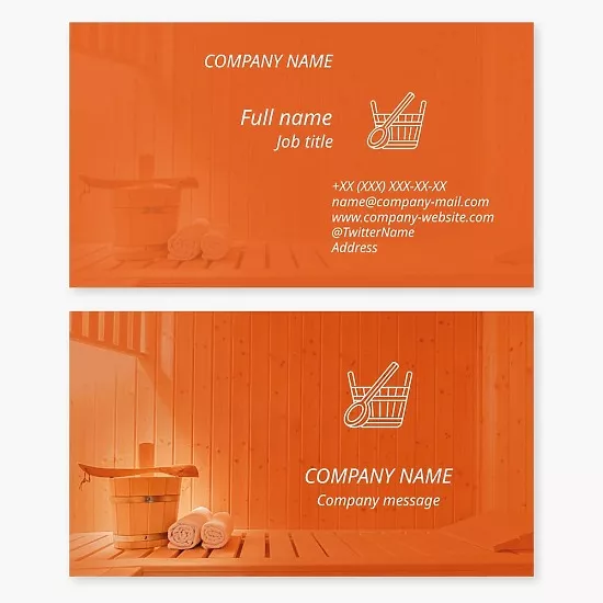Business card template Bath, sauna