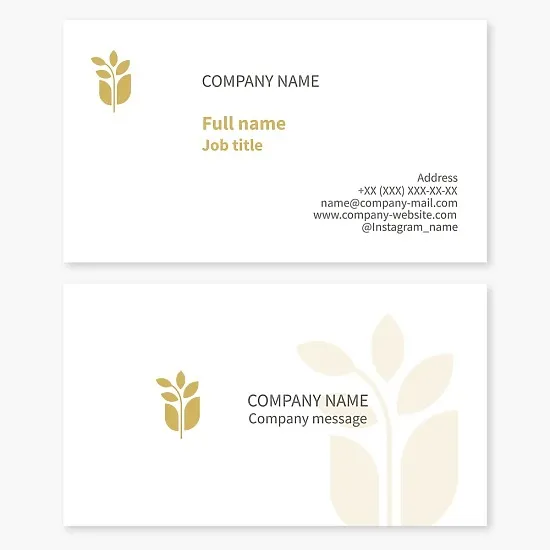 Business card template. Plant. Wheat. Agribusiness.
