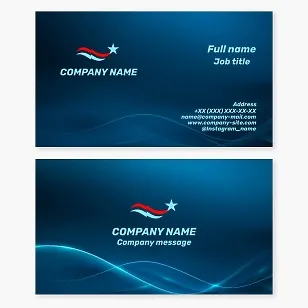Business card template. Patriotism, local company identity, US city.