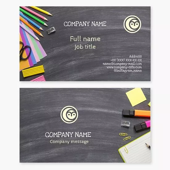 Back to School | School Supplies Business Card Template