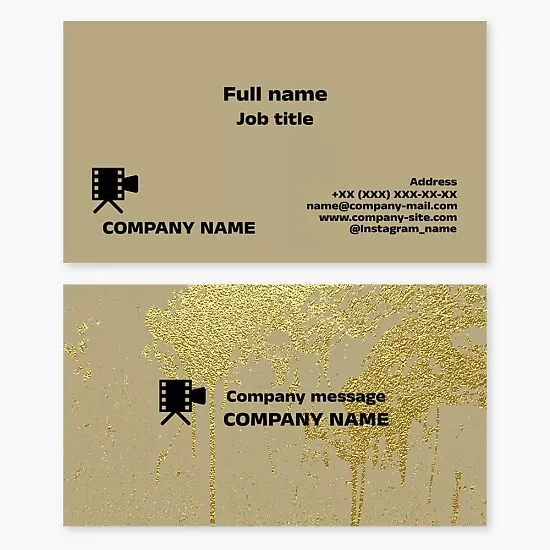 Vintage Film Movie Camera Business Card Template