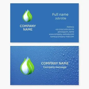 Business card template Water, ecology, drinking water, water supply