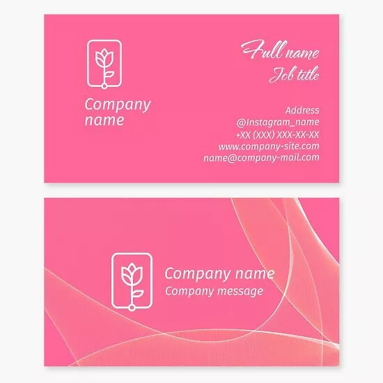 Flower Logo | Pink Business Card Template