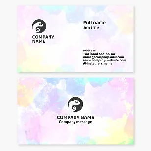 Business card template. Chameleon. Color studio. Painting services.