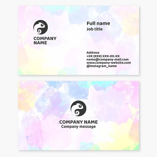 Business card template. Chameleon. Color studio. Painting services.