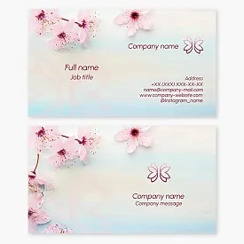 Business card template. Beauty. Butterfly, flowers. Beauty salon.
