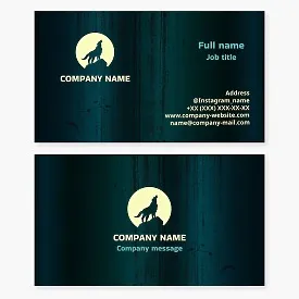 Howling Wolf Moon Logo Business Card Template