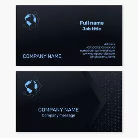 Business card template. Abstract. Networking. Company representative offices. Meeting points around the world.