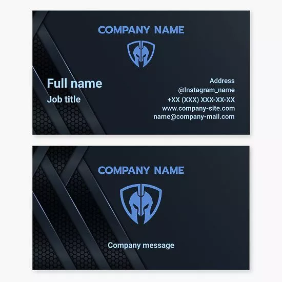 Spartan Shield Logo Business Card Template