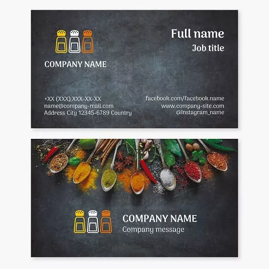 Seasonings business card template