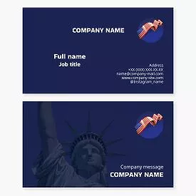 Patriotic | American Flag Ribbon | Business Card Template