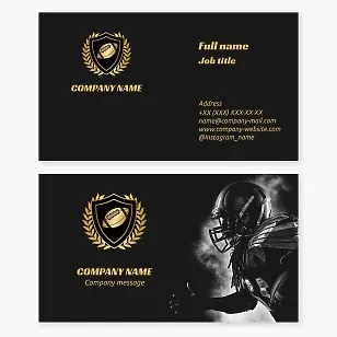 Business card template American football, rugby
