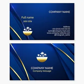 Business card template. Tropical island. Resort. Travel agency.