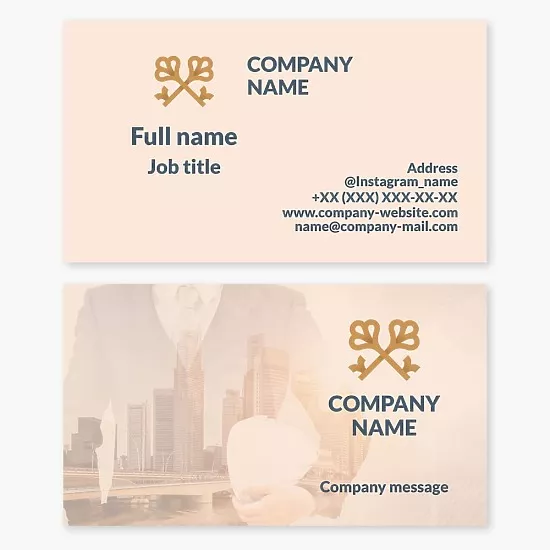 Real estate. Construction. Business card template