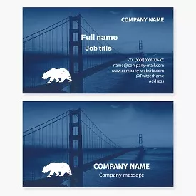 Business card template California, patriotism
