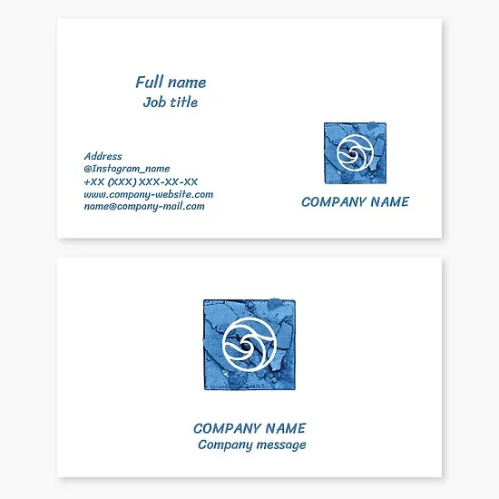 Business card template: Bird, Wave, Cosmetics ingredients.
