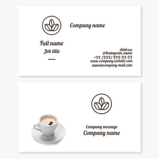 Coffee business card template