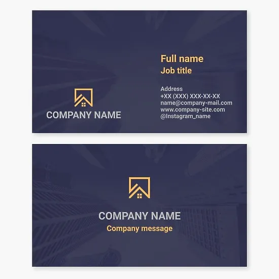 Business card template. Construction. Real estate agency.