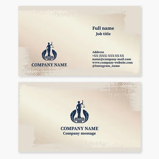 Business card template. Jurisprudence.